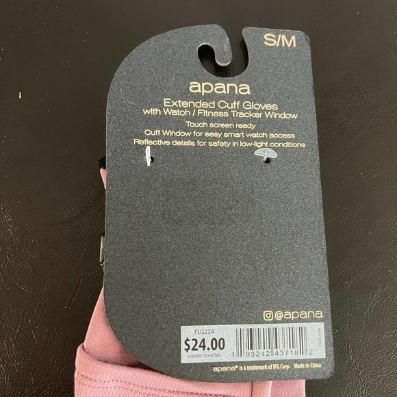 Apana Extended Cuff gloves with Watch/Fitness Tracker Window - Picture 3 of 5